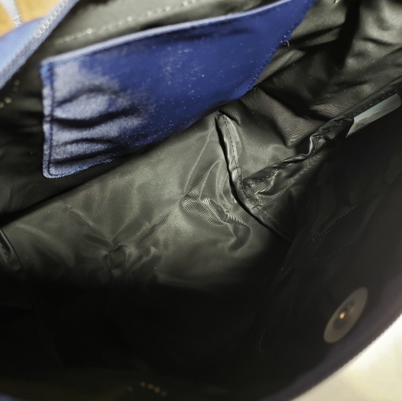 C8,137 Longchamp Blue Nylon Leather Trim Embellished - Picture 8 of 11